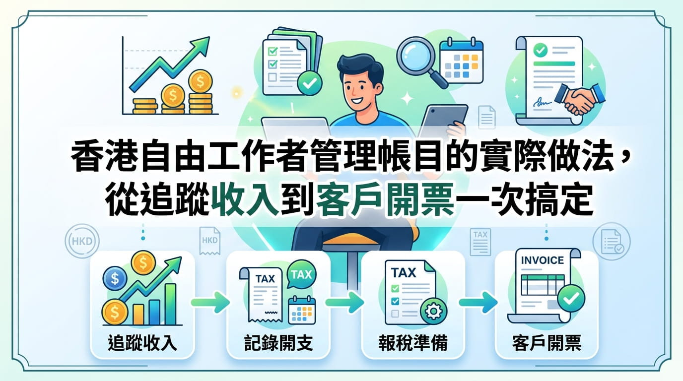香港自由工作者管理帳目的實際做法，從追蹤收入到客戶開票一次搞定